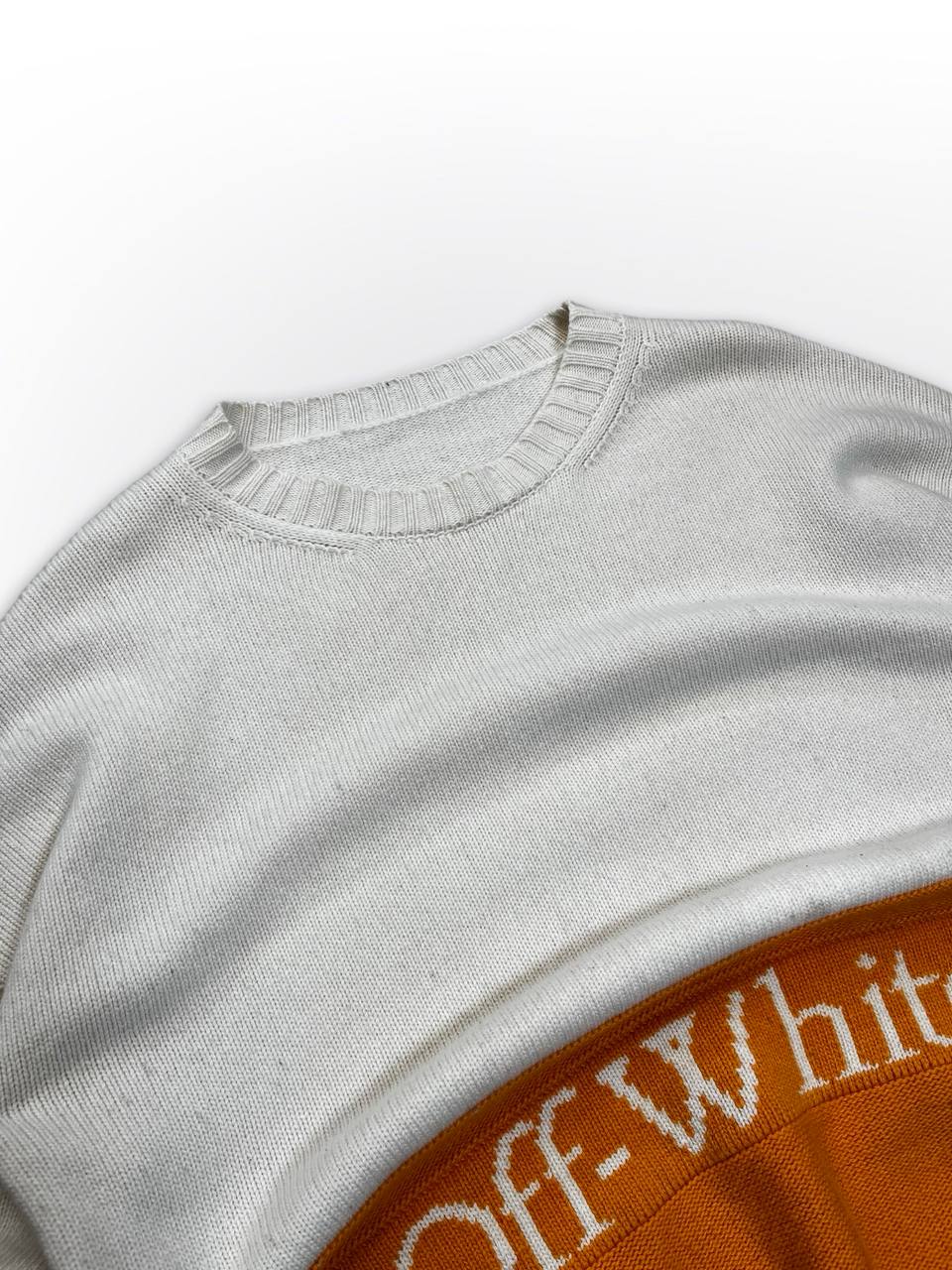 Brugt Off-White Tm Trøje Strik Striktrøje Sweater i uld L large 100% wool uld i multifarve