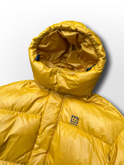 66 North dunjakke puffer vinter jakke i M medium gul