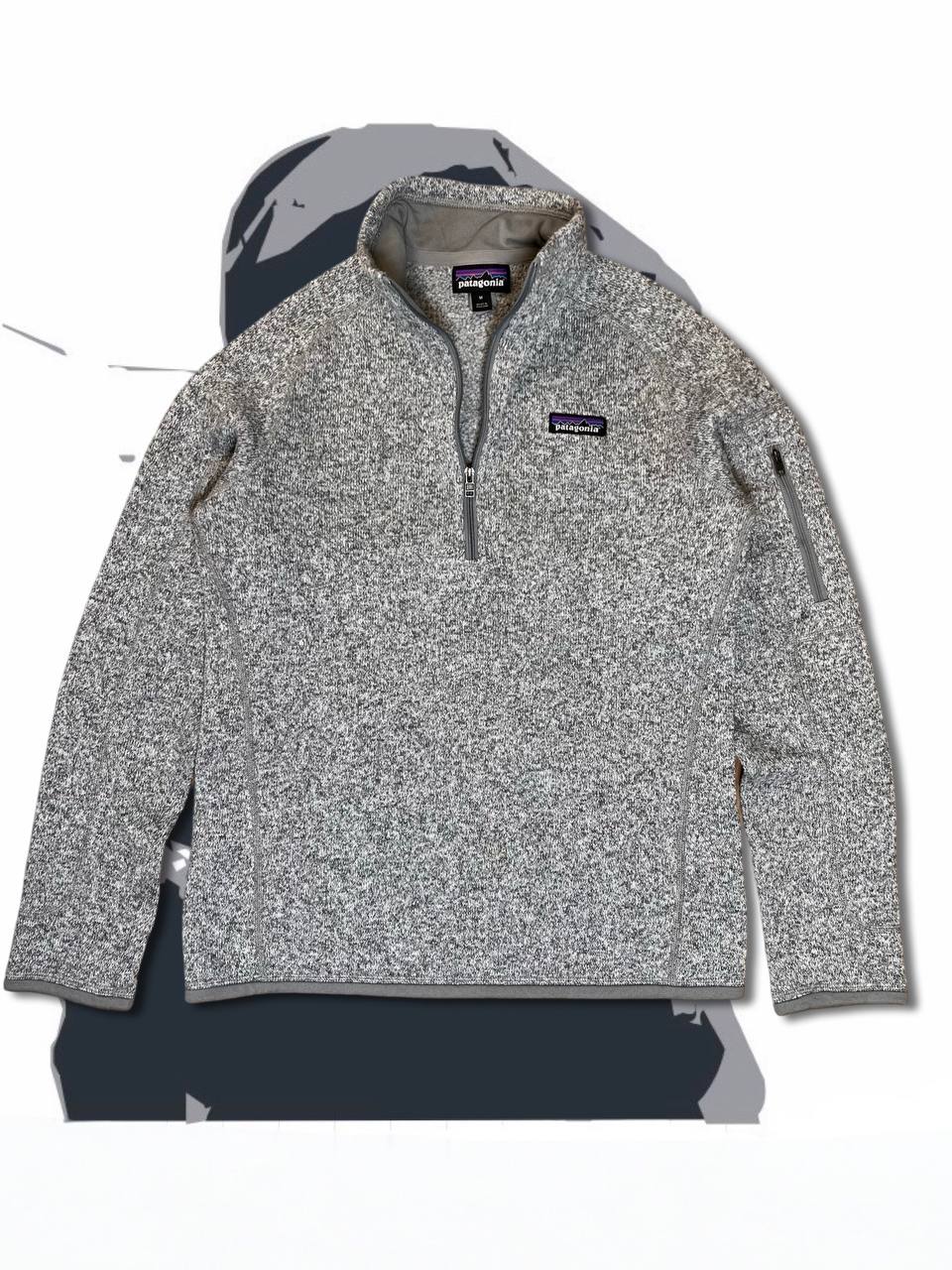 Brugt Used Patagonia Fleece pullover 1/3 Zip i Grå M medium Dame som ny i god stand