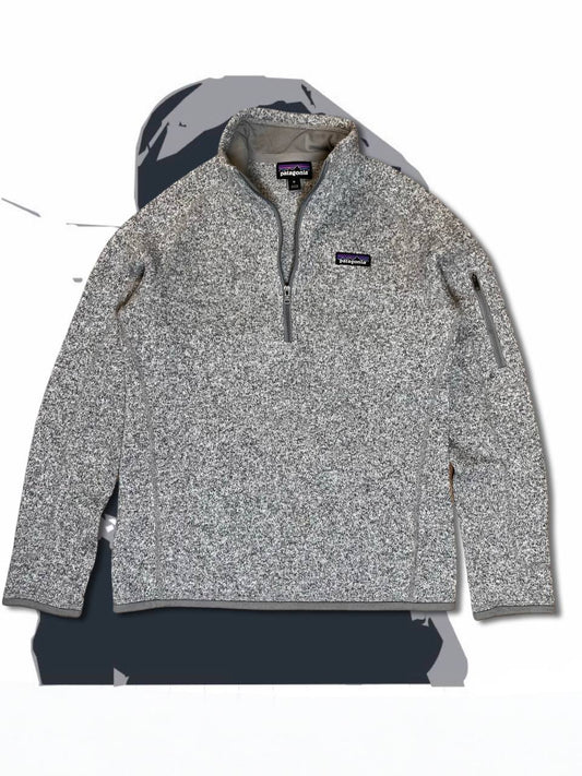 Brugt Used Patagonia Fleece pullover 1/3 Zip i Grå M medium Dame som ny i god stand