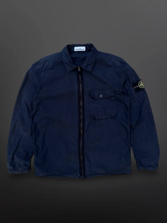 Stone Island Overshirt Navy Marineblå Sommerjakke L Large Brugt Used