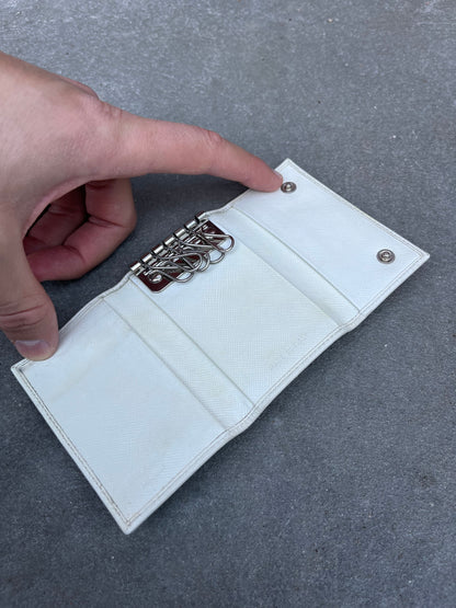 Prada Saffiano Key Holder / Nøglepung Hvid, Made in Italy