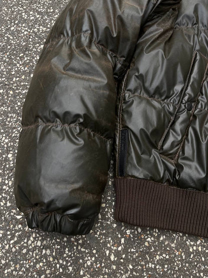 Prada Puffer Dunjakke Black Label Vintage Jacket Brun Str.50 M-L