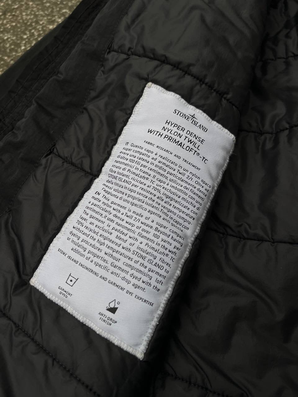 Stone Island Hyper Dense Nylon Twll With Primaloft Jakke i Sort XL
