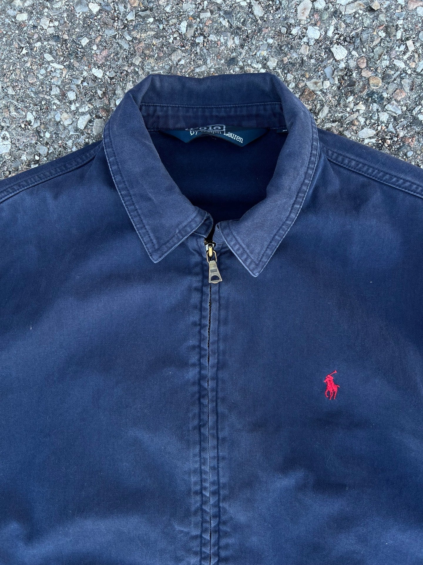 Vintage Polo Ralph Lauren Harrington jakke i mørkeblå marineblå S Small