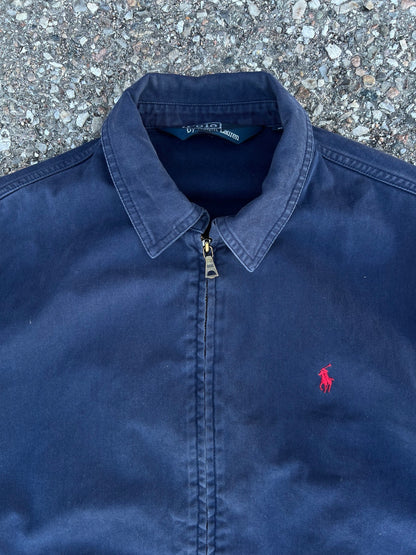 Vintage Polo Ralph Lauren Harrington jakke i mørkeblå marineblå S Small