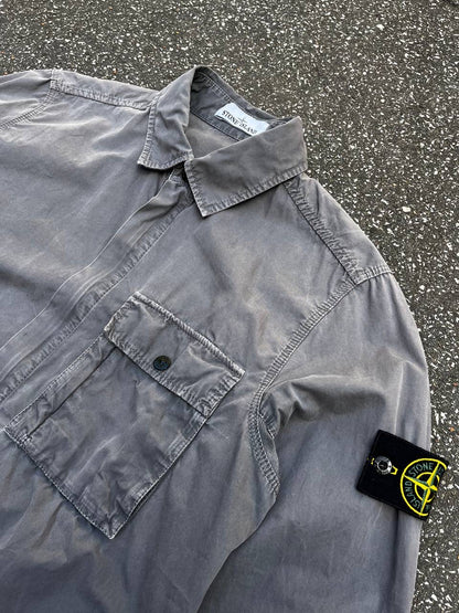 Stone Island Overshirt Skjorte Sommerjakke Grå M Medium Brugt Used