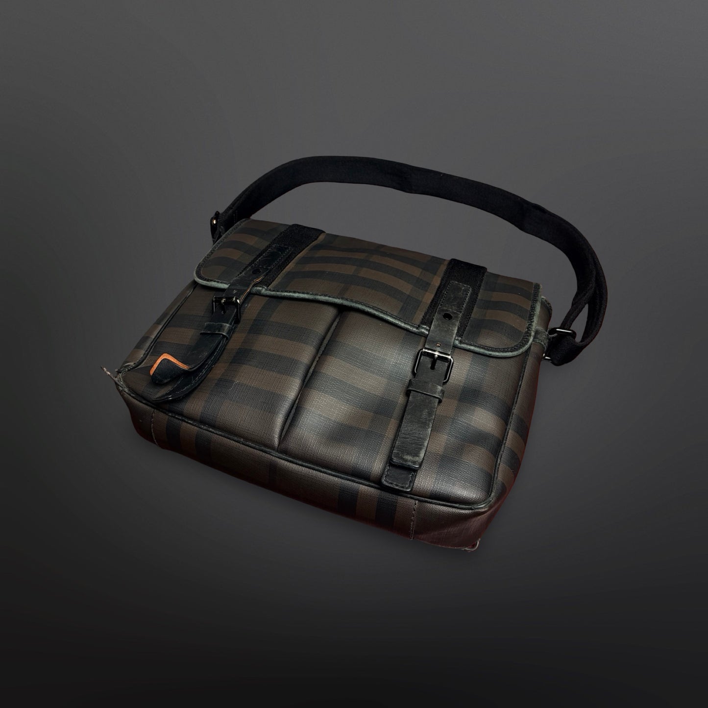Burberry Smoked Check Messenger Bag – Brown / Black