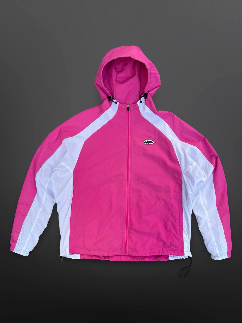 Corteiz Rose Pink Taille International M Medium Windbreaker Sommerjakke Rose Hvid White