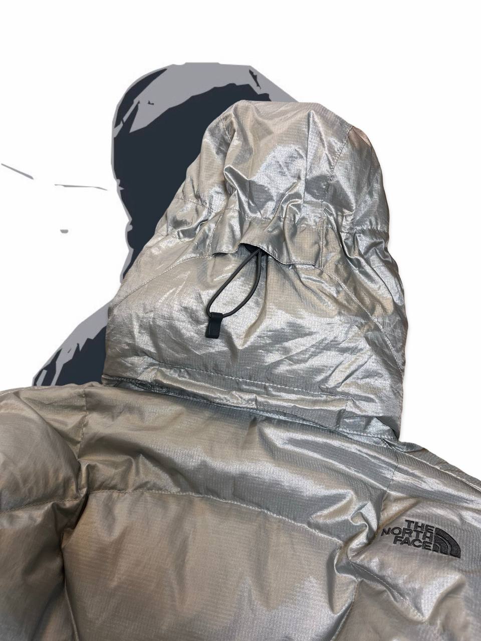 Brugt Used The North Face Dunjakke Vintage Puffer I Silver Sølv farve i M medium Dame i god stand