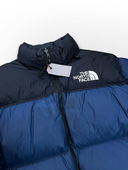 Brugt Puffer Dunjakke The North Face nuptse 700 Varm Vinterjakke i L large mænd Mørkenlå Sort i god stand
