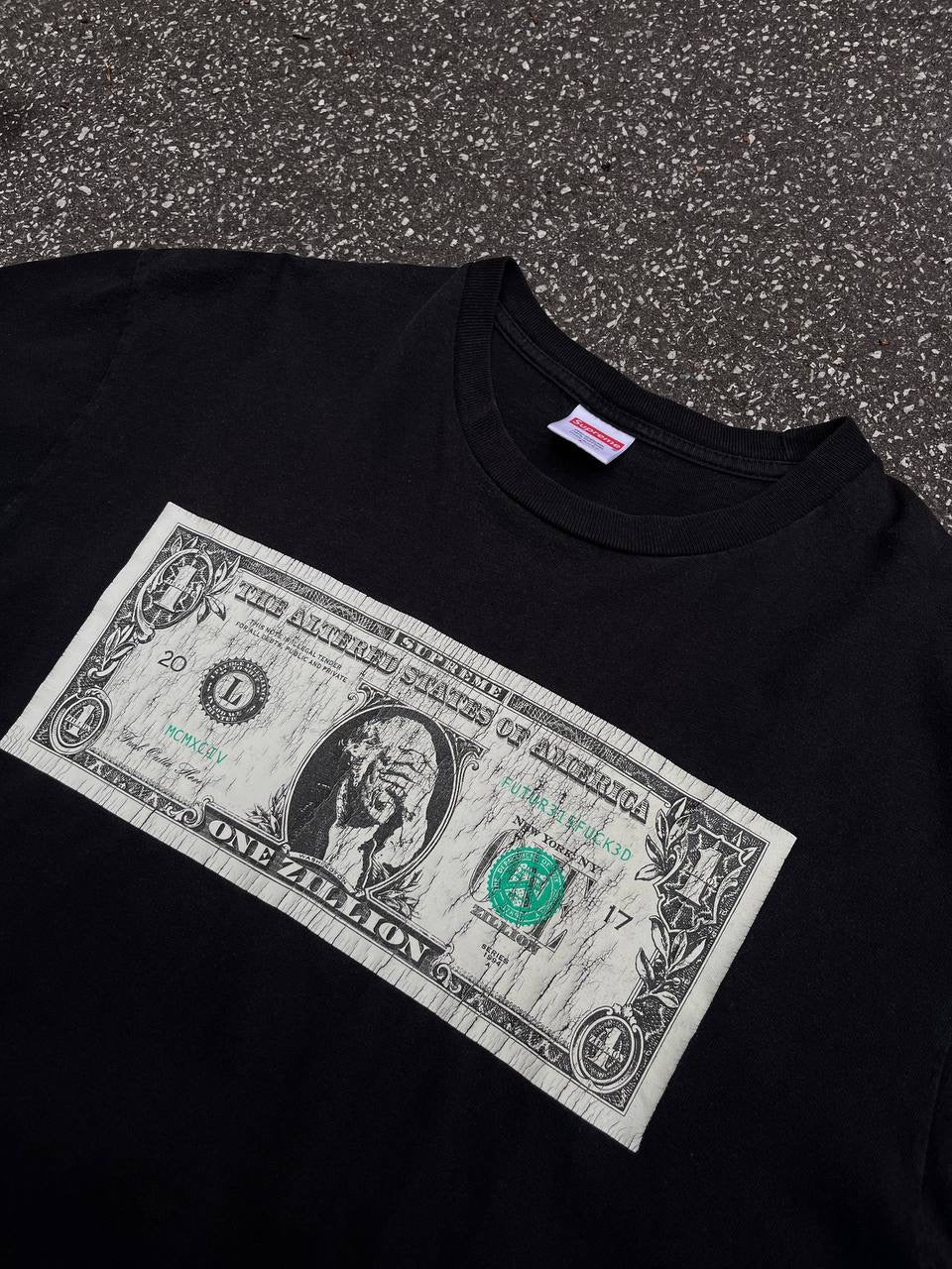 Supreme ONE ZILLION Tシャツ M Supreme T-Shirt Sort Black One Zillion Dollars L Large FW17
