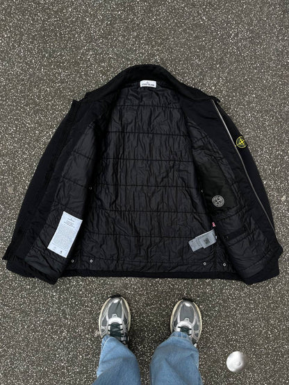 Stone Island Hyper Dense Nylon Twll With Primaloft Jakke i Sort XL