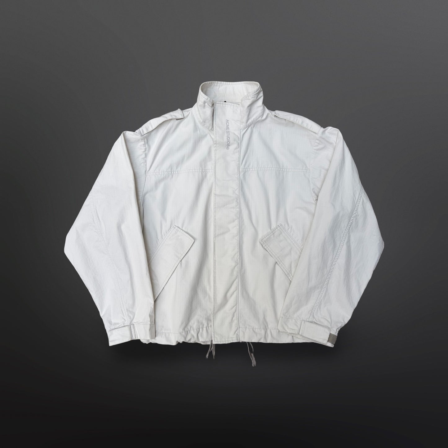 Acne Studios Funnel Neck Ripstop Jacket – Fog Grey – Size 46 (Large)