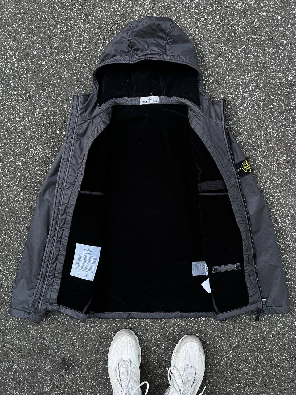Stone Island Jakke Lamy Flock Grå L Large Brugt Used