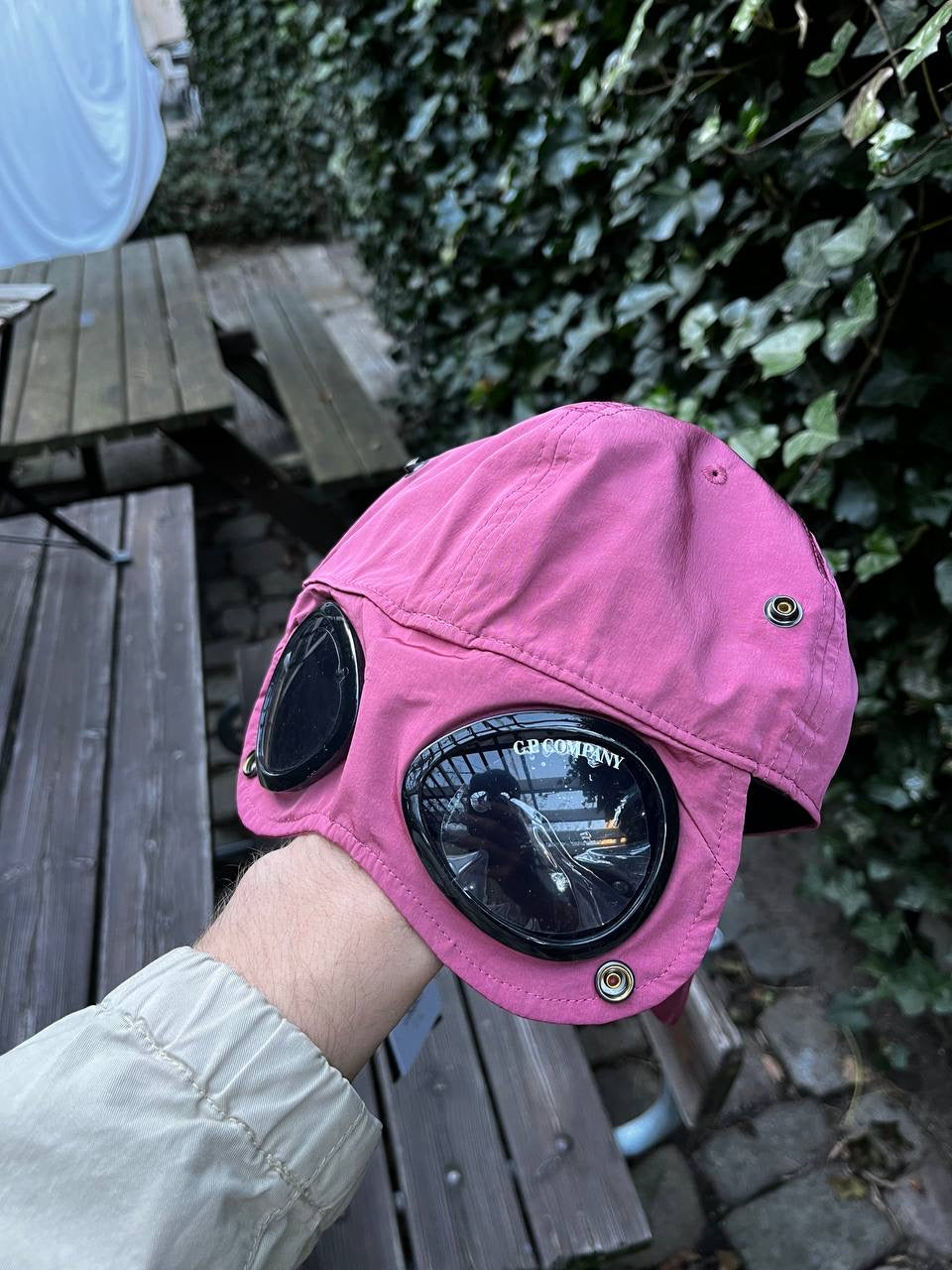 C.P. Company Google Cap kasket i Rosa XL Brand New