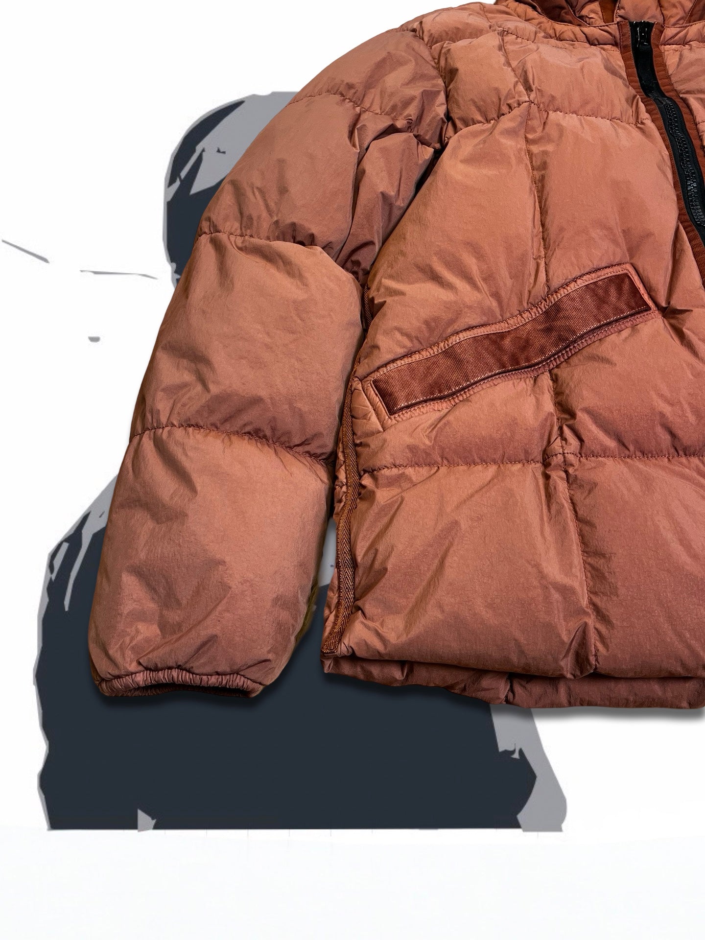 Brugt Used Stone Island Dunjakke L large i Terrakotta farve som ny
