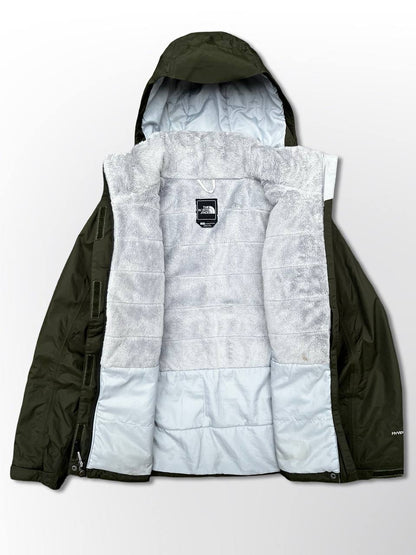 Skijakke The North Face Brugt Used Large i mørkegrøn militær farve Kvinde