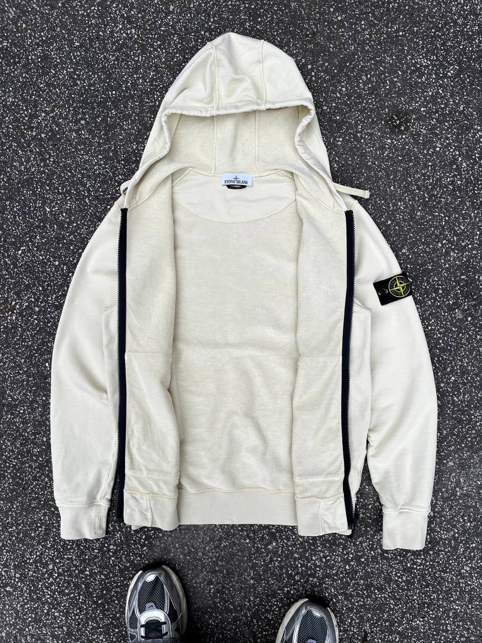 Stone Island Zip Up Hoodie Hættetrøje i L Large Brugt