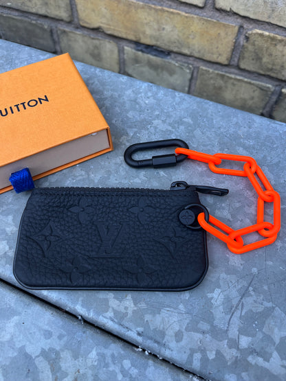 Louis Vuitton Monogram Eclipse Key Pouch / Mini Wallet Sort, Made in France