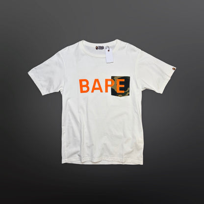 BAPE Camo Pocket Logo T-Shirt – White – Large