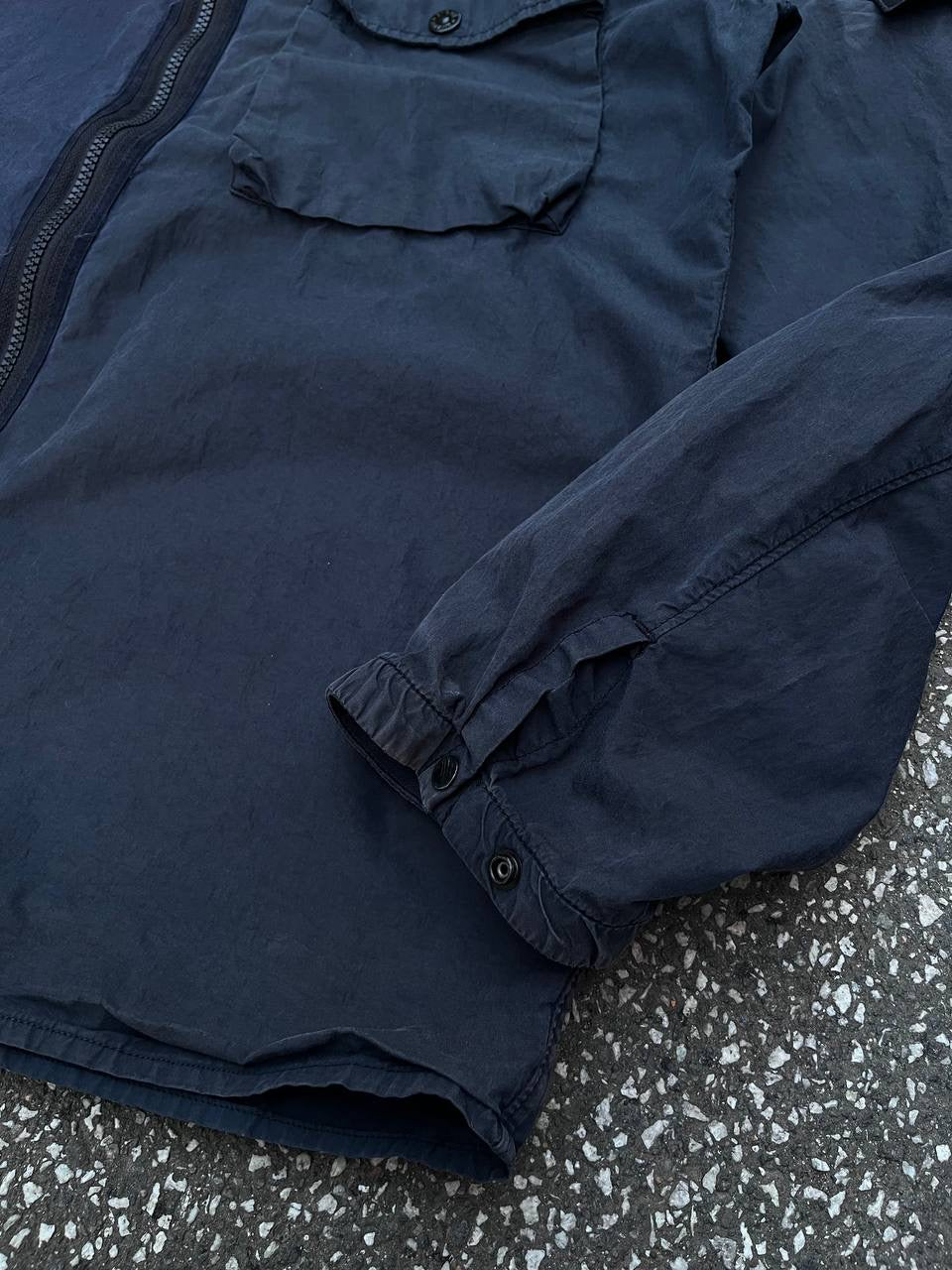 Stone Island Overshirt Navy Marineblå Sommerjakke L Large Brugt Used