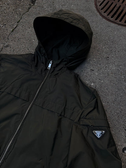 Prada Hooded Nylon Jacket – Dark Olive – Size 50 ( Fitter Medium)