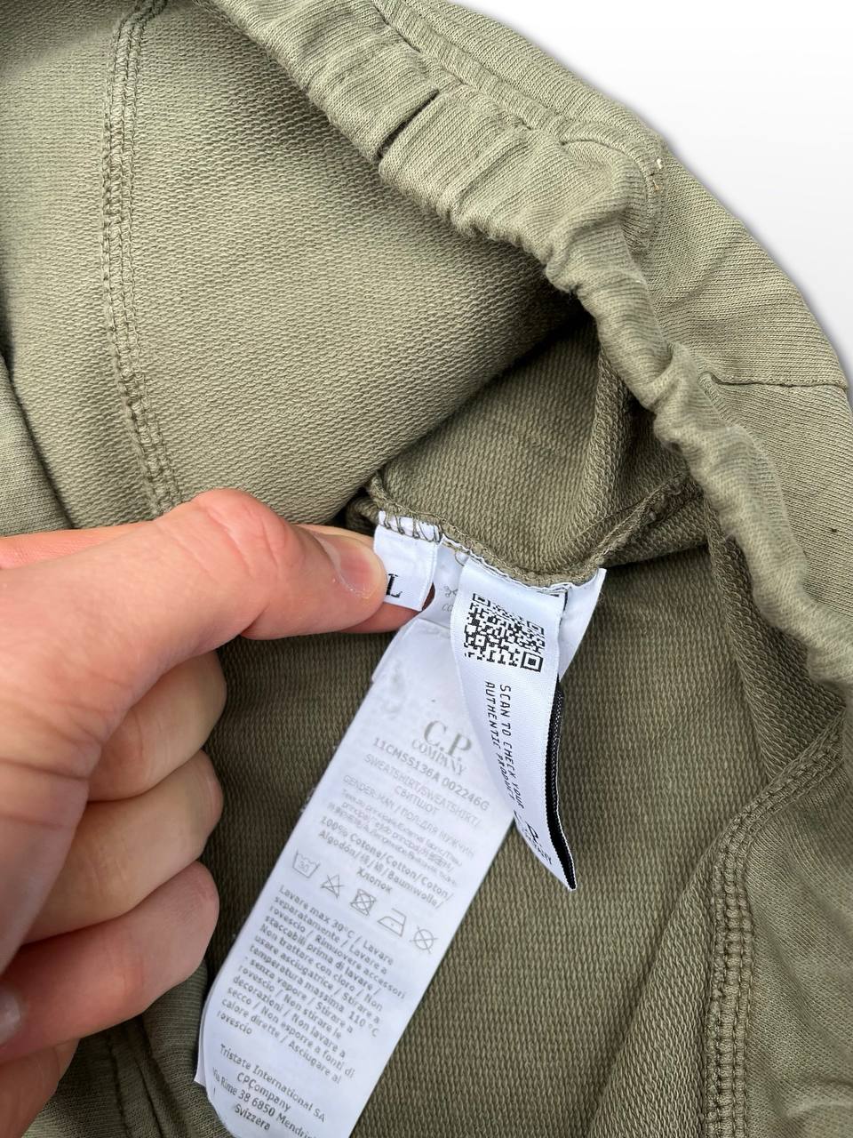 Pullover C.P. Company Quarter Zip Khaki Large Herre