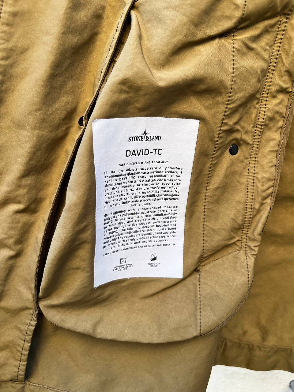 Stone Island David TC Frakke Trench Coat i Khaki grøn Medium
