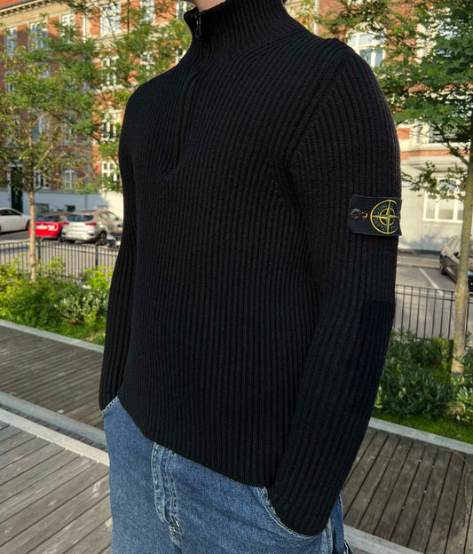 Vintage wool zip-sweater stone island fra 2005 M medium - supersaelger