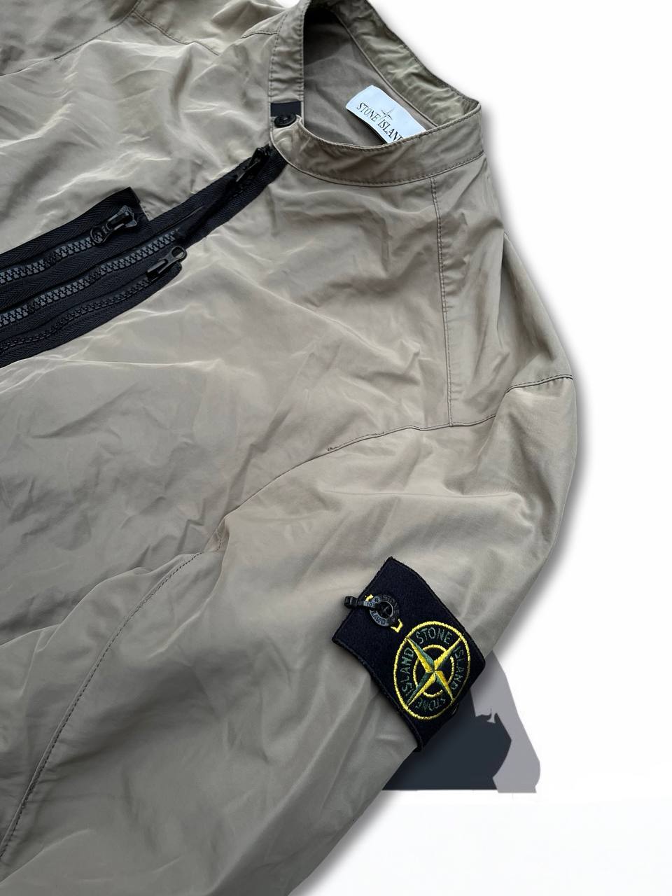 Windbreaker Stone Island Brugt Used Jakke i Beige L large i God Stand