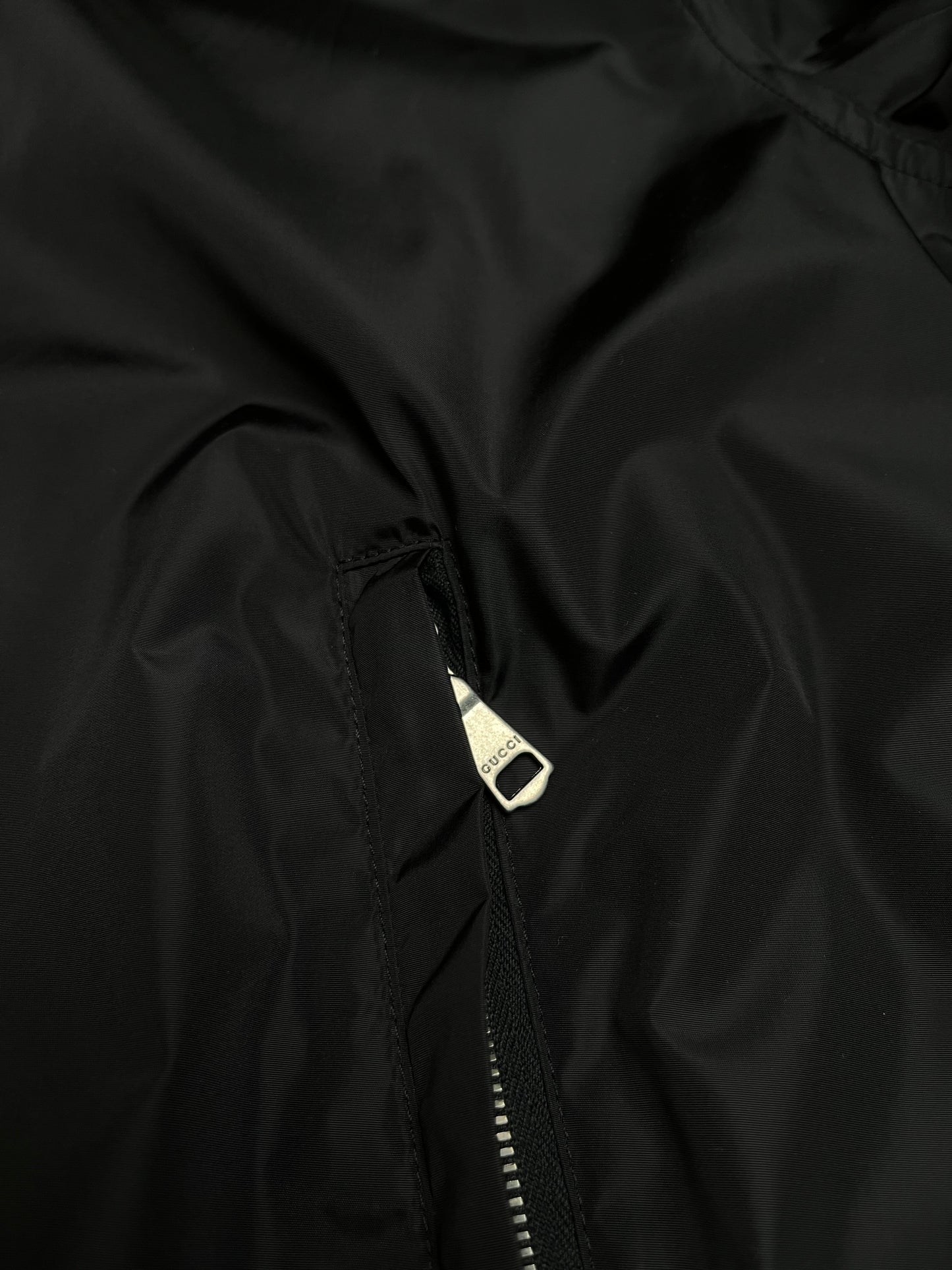 Gucci Reversible Bomber Jacket – Sort – Str. 52 Medium herre