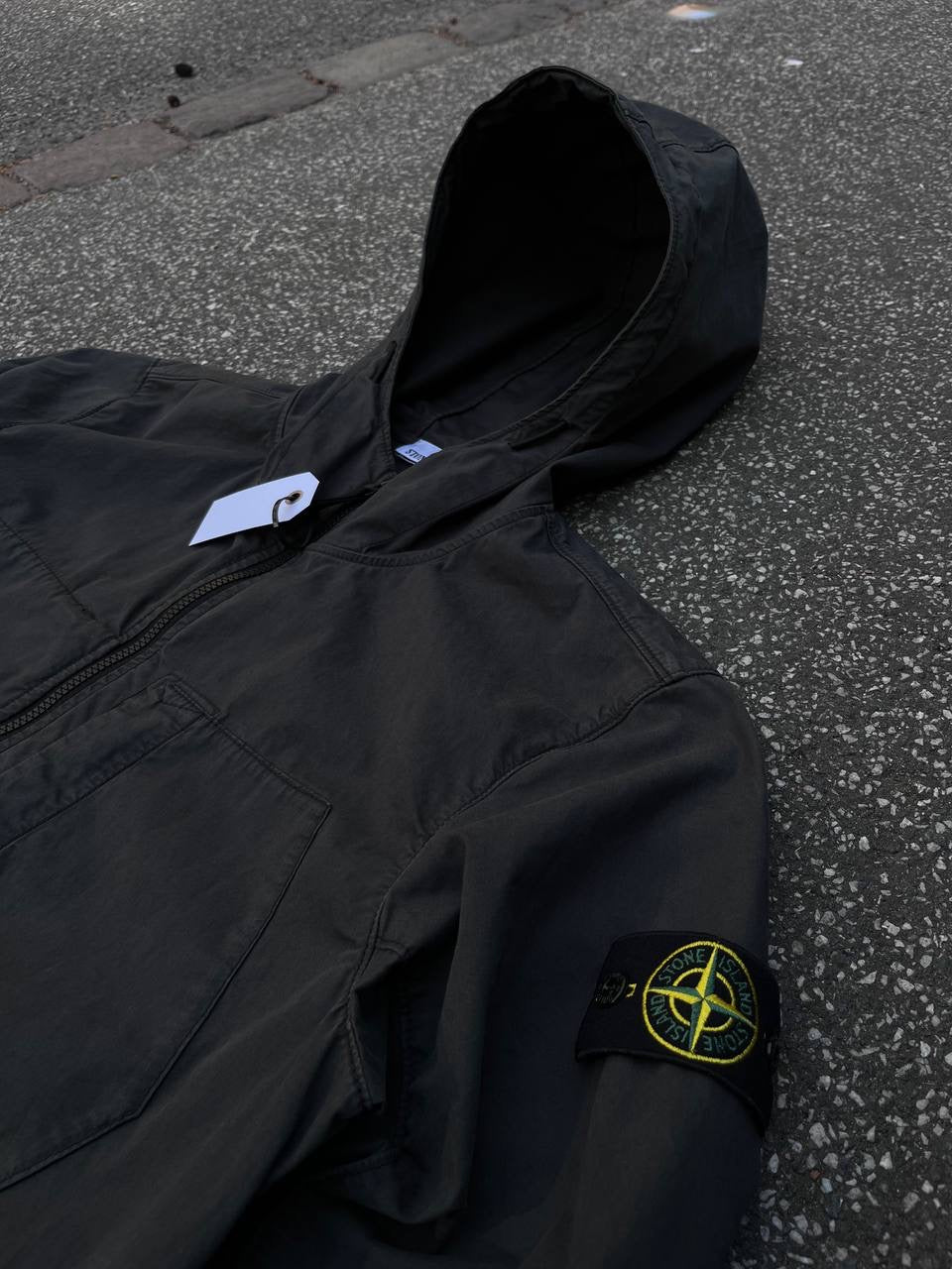 Stone Island Jakke Supima Cotton Twill Stretch TC L Large Grå Grey Jacket Brugt Used