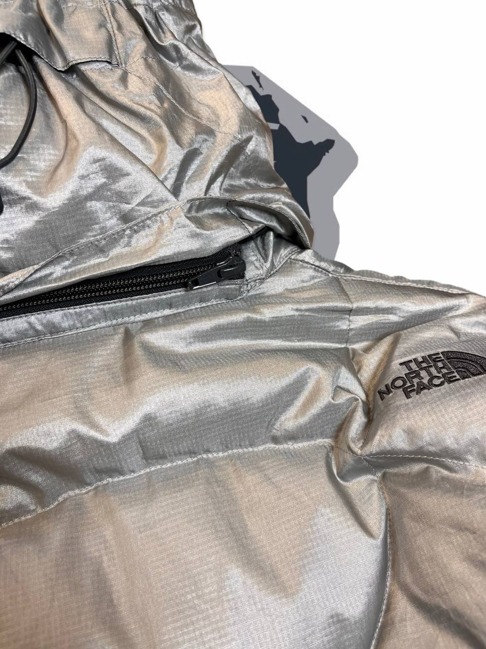 Brugt Used The North Face Dunjakke Vintage Puffer I Silver Sølv farve i M medium Dame i god stand