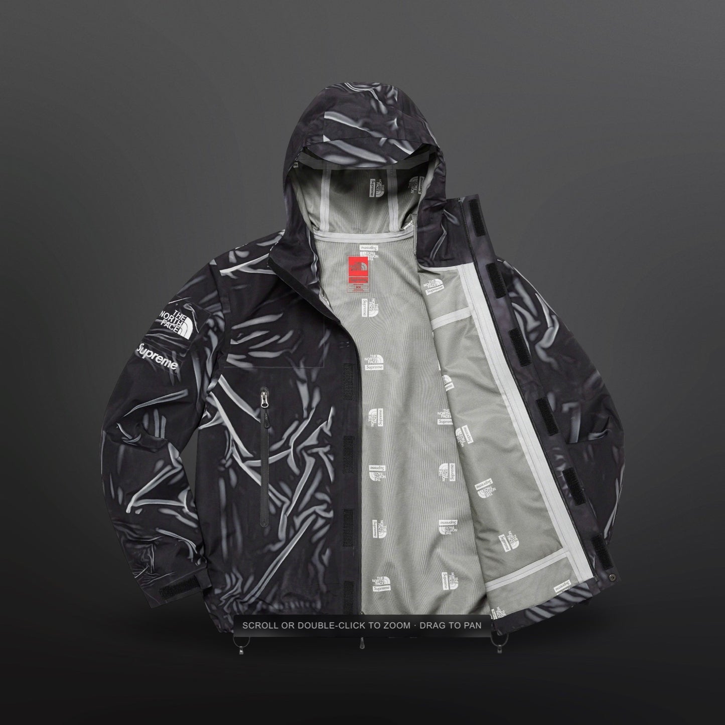 The North Face X Supreme Skaljakke Regnjakke Windbreaker L Large Sort Grå