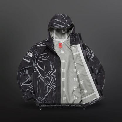 The North Face X Supreme Skaljakke Regnjakke Windbreaker L Large Sort Grå