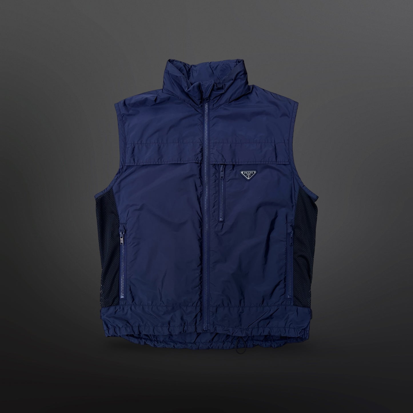 Prada Nylon Utility Vest – Navy Blue – Size 52 (Fitter Large)