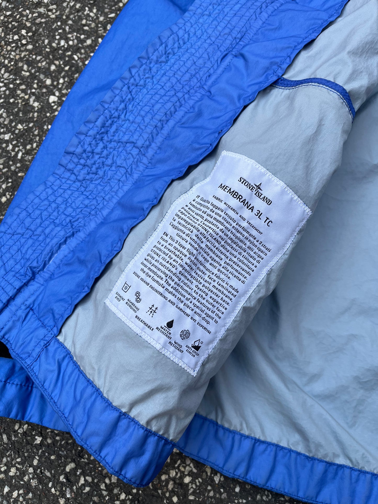 Stone Island Membrana 3L TC Jacket – Blue – Str. Medium