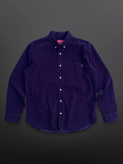 Supreme Skjorte Fløjlskjorte Lilla XL Brugt Used