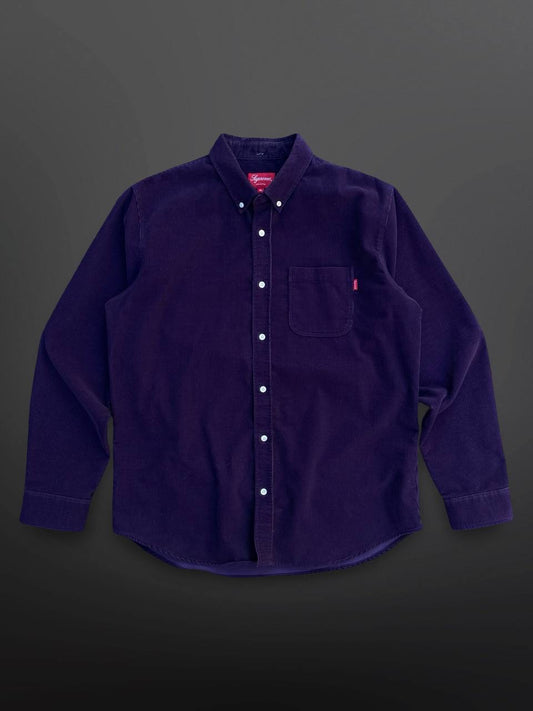 Supreme Skjorte Fløjlskjorte Lilla XL Brugt Used