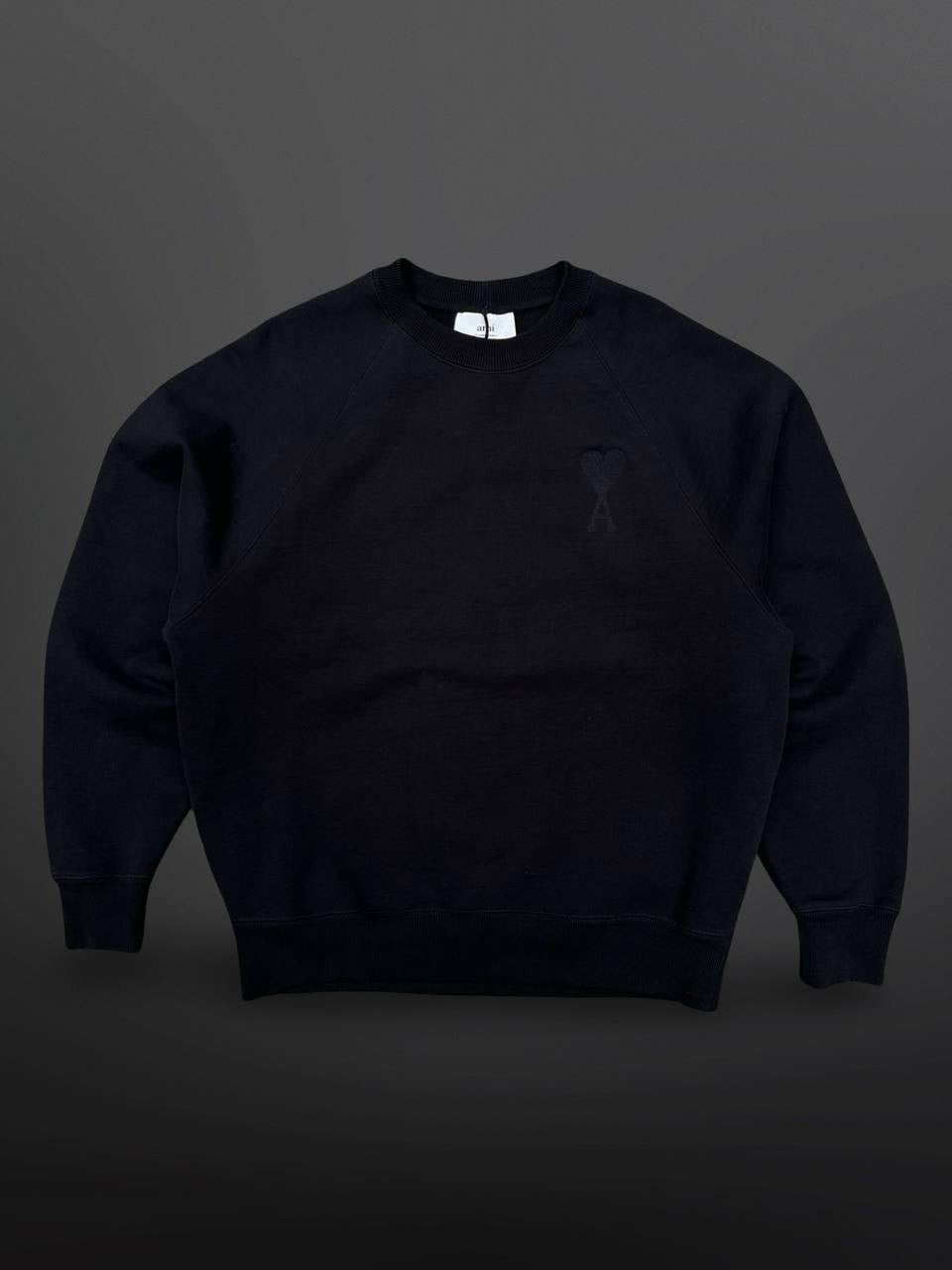Ami Paris Sweatshirt Big Double Logo L Large Sort Black
