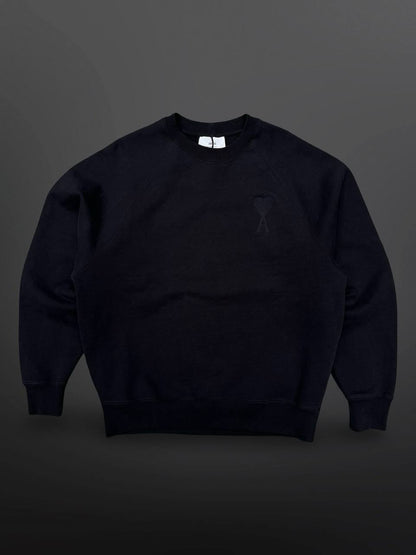 Ami Paris Sweatshirt Big Double Logo L Large Sort Black