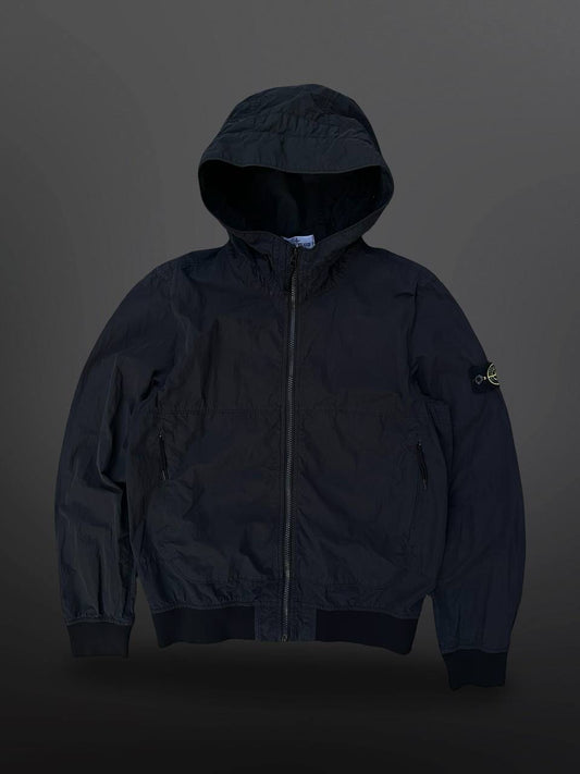 Stone Island Sommerjakke Med Hætte Sort S Small Brugt Used