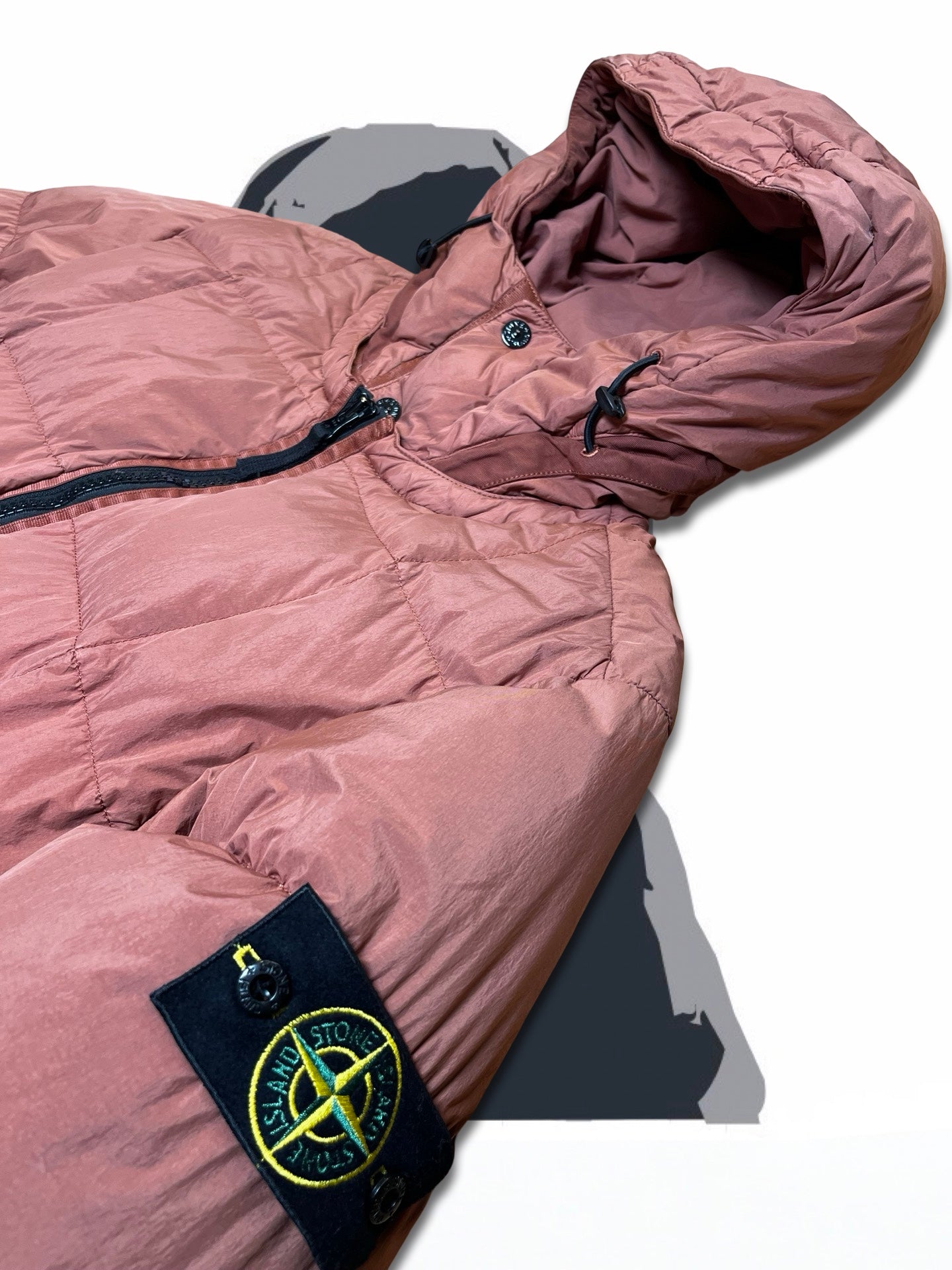 Brugt Used Stone Island Dunjakke L large i Terrakotta farve som ny