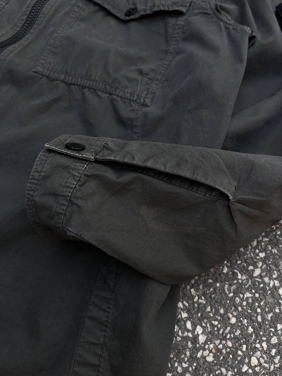 Stone Island Overshirt Skjorte Overgangsjakke til Sommer i Grå Grey M Medium Brugt Used