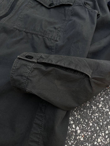 Stone Island Overshirt Skjorte Overgangsjakke til Sommer i Grå Grey M Medium Brugt Used