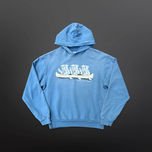 Kapital “Kapsize Rule” Bulldog Hoodie – Blue – Str. M