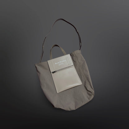 Acne Studios Nylon Tote Bag – Grey / Beige