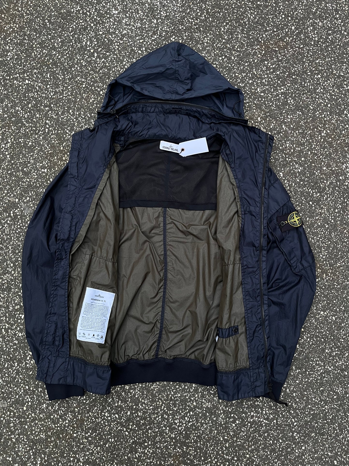 Stone Island Membrana 3L TC Windbreaker – Navy Str. XL, fitter L