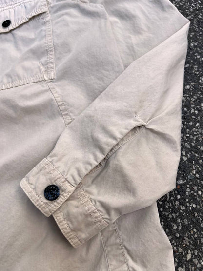 Stone Island Overshirt Skjorte Sommerjakke I Beige Safari Med Lynlås M Medium